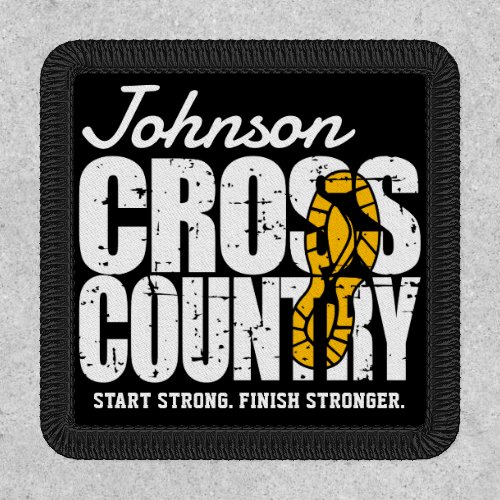 Cross Country ADD TEXT Runner Running Team Player Patch