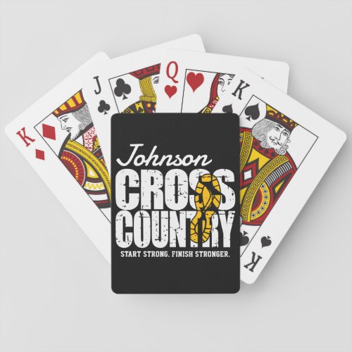 Cross Country ADD TEXT Runner Running Team Player Poker Cards