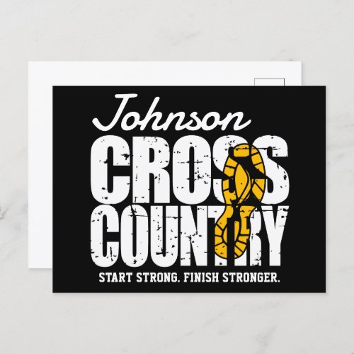 Cross Country ADD TEXT Runner Running Team Player Postcard