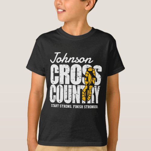 Cross Country ADD TEXT Runner Running Team Player T_Shirt