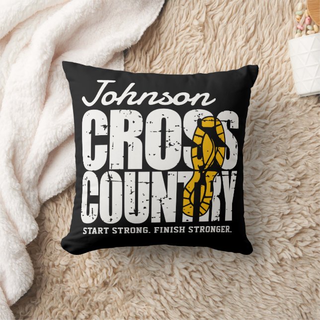 Cross Country ADD TEXT Runner Running Team Player Throw Pillow (Blanket)