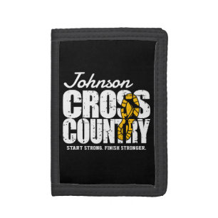 Cross Country ADD TEXT Runner Running Team Player Tri-fold Wallet