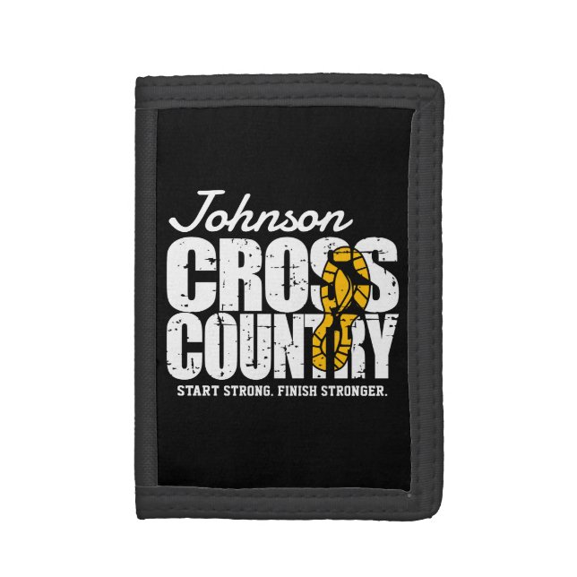 Cross Country ADD TEXT Runner Running Team Player Trifold Wallet (Front Vertical)