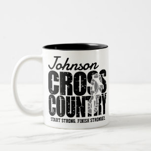 Cross Country ADD TEXT Runner Running Team Player Two-Tone Coffee Mug