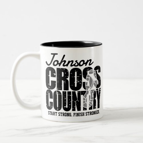 Cross Country ADD TEXT Runner Running Team Player Two_Tone Coffee Mug