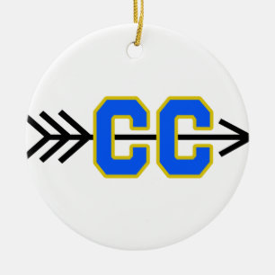 CROSS COUNTRY APPLIQUE CERAMIC ORNAMENT