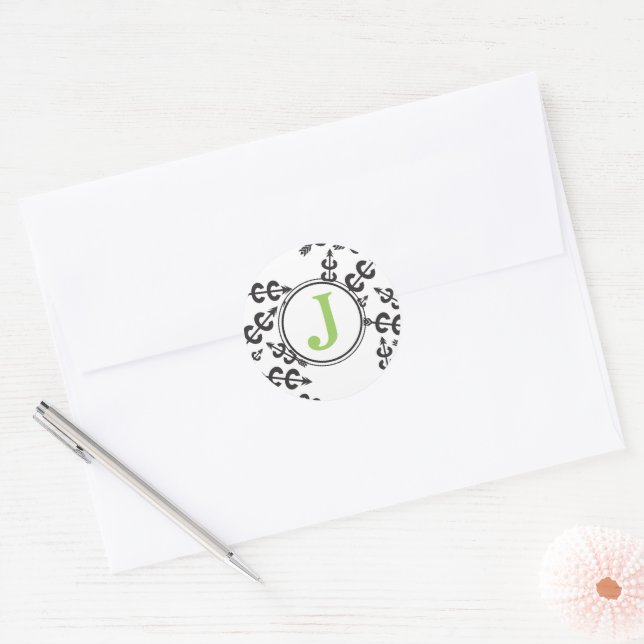 Cross Country Arrows Monogram Personalize Stickers (Envelope)