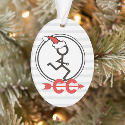 Cross Country Back Text Custom Holiday Runner  Ornament