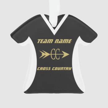 Cross Country Black Gold Sports Jersey Ornament by tshirtmeshirt at Zazzle