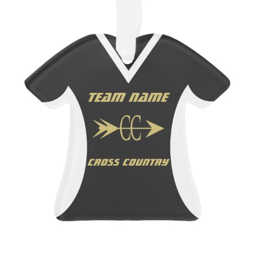 Cross Country Black Gold Sports Jersey Ornament