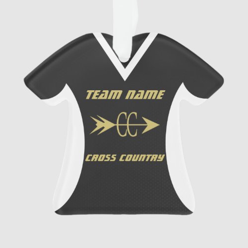Cross Country Black Gold Sports Jersey Ornament