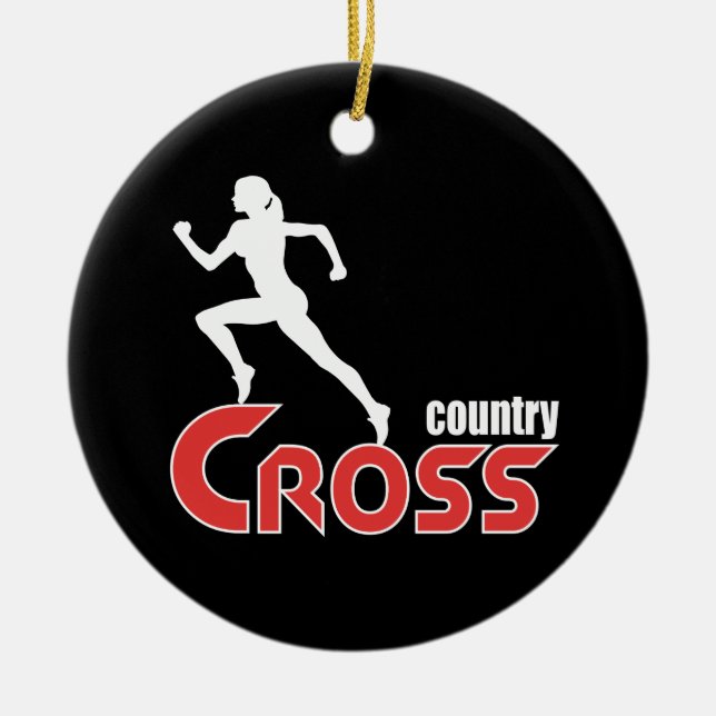 Cross country ceramic ornament (Front)