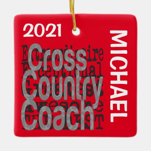 Cross Country Coach Extraordinaire CUSTOM Ceramic Ornament
