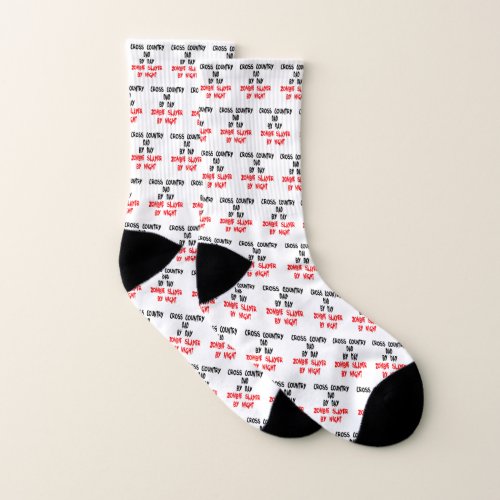 Cross Country Dad Zombie Slayer Joke Socks