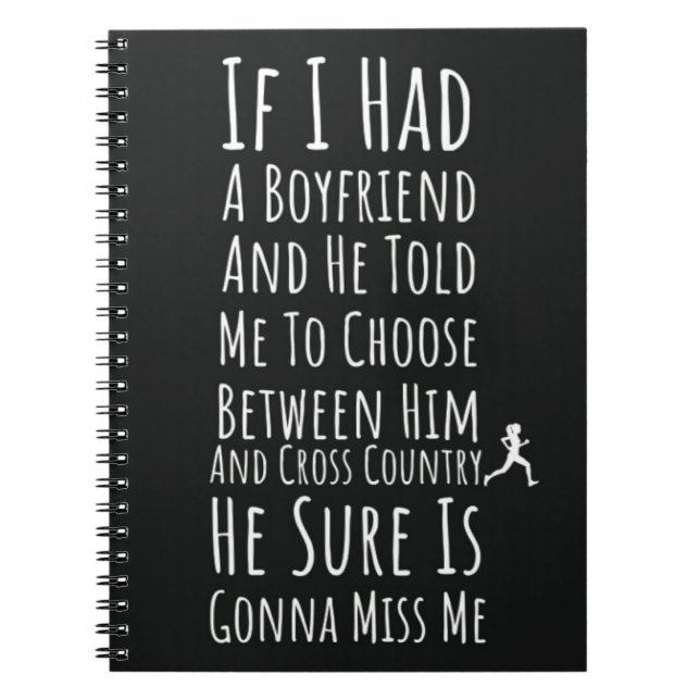 Cross Country Gifts For Girls Runner Running Her Notebook (Front)