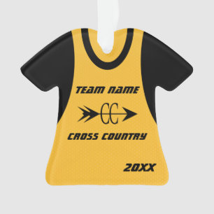 Cross Country Gold Sports Jersey with Photo Ornament