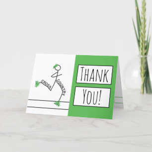 Cross Country Grass Runner Letterpress Thank You Card