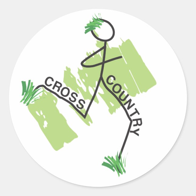 Cross Country Grass Runner Stickers (Front)