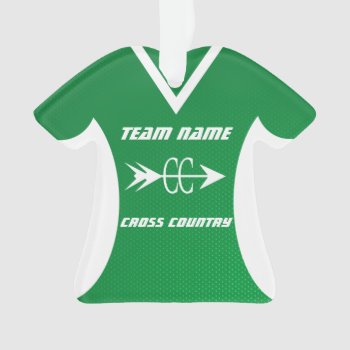 Cross Country Green Sports Jersey Ornament by tshirtmeshirt at Zazzle