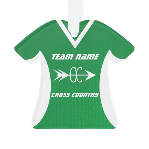 Cross Country Green Sports Jersey Ornament