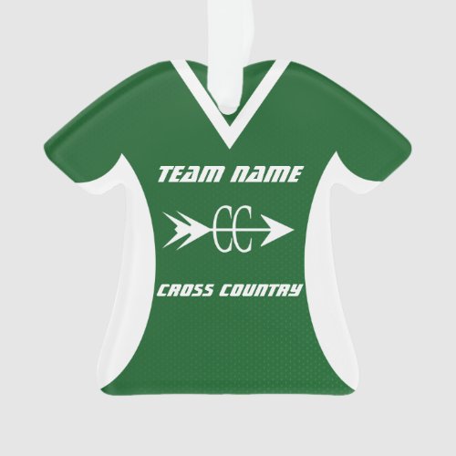 Cross Country Green Sports Jersey Photo Ornament