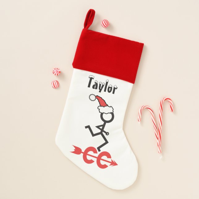 Cross Country Holiday Runner © Add Name Christmas Stocking (Front)