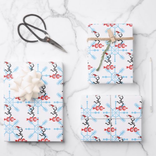 Cross Country Holiday Runner Snowflake  Wrapping Paper Sheets