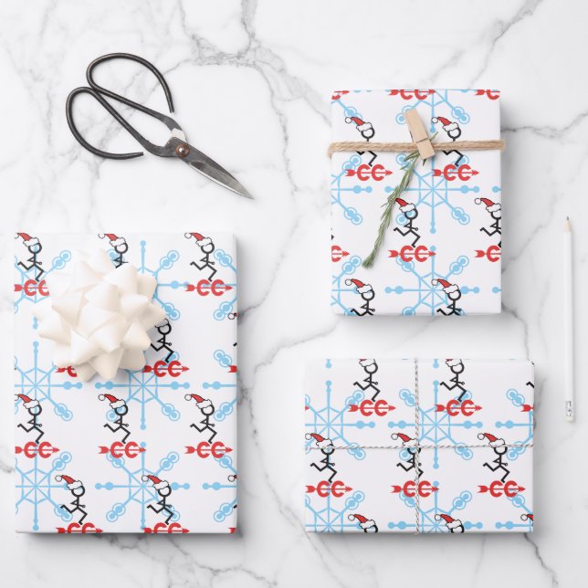 Cross Country Holiday Runner Snowflake © Wrapping Paper Sheets (Front)