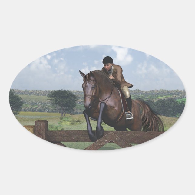 Cross Country - Jumping Horse Sticker (Front)