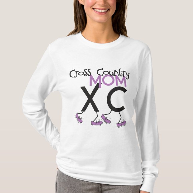 Cross Country Mom - XC Runner Mother T-Shirt (Front)