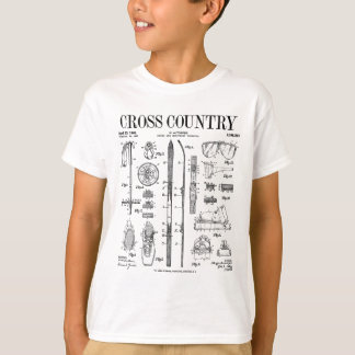 Cross Country Nordic Skiing Ski Vintage Patent Ski T-Shirt