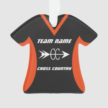 Cross Country Orange Black Sports Jersey Ornament by tshirtmeshirt at Zazzle