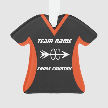 Cross Country Orange Black Sports Jersey Ornament