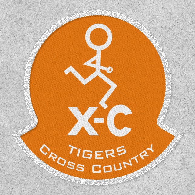 Cross Country Orange White XC Run Choose Backing Patch (Front)
