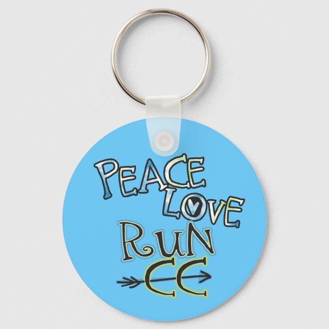 Cross Country PEACE LOVE RUN CC Keychain (Front)