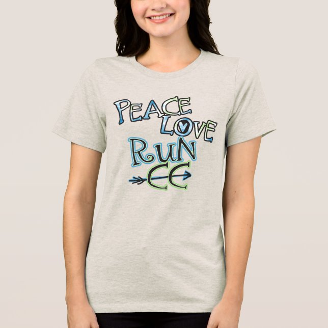 Cross Country PEACE LOVE RUN CC Tri-Blend Shirt (Front)