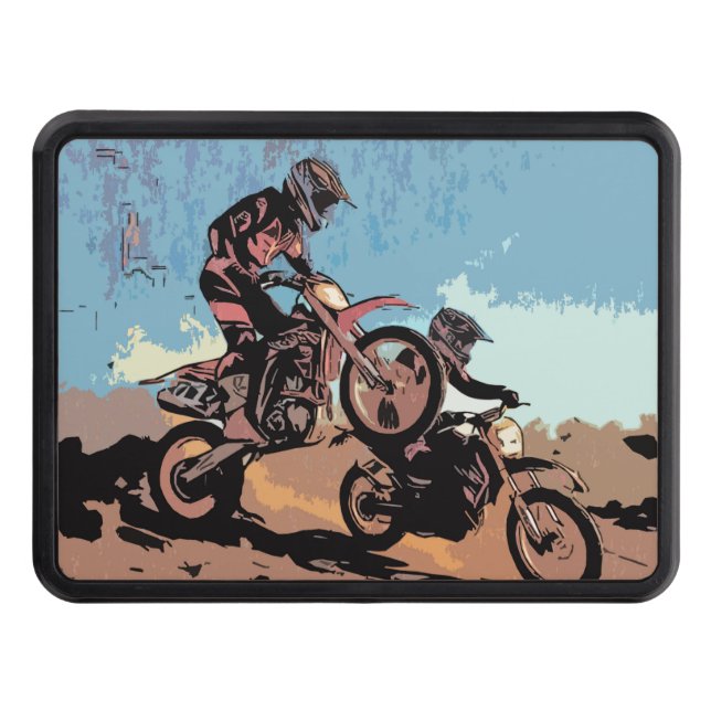 Cross Country Race - Dirt Bike Racers Hitch Cover (Front)