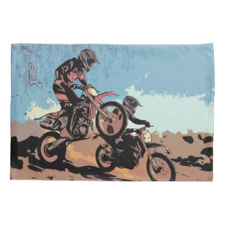 Cross Country Race - Dirt Bike Racers Pillow Case