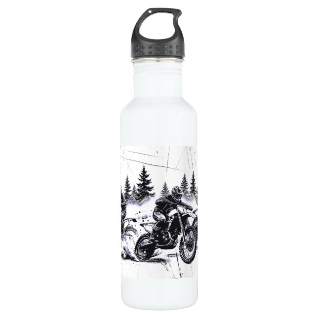 Cross Country Racers - Motocross Racing Stainless Steel Water Bottle (Front)