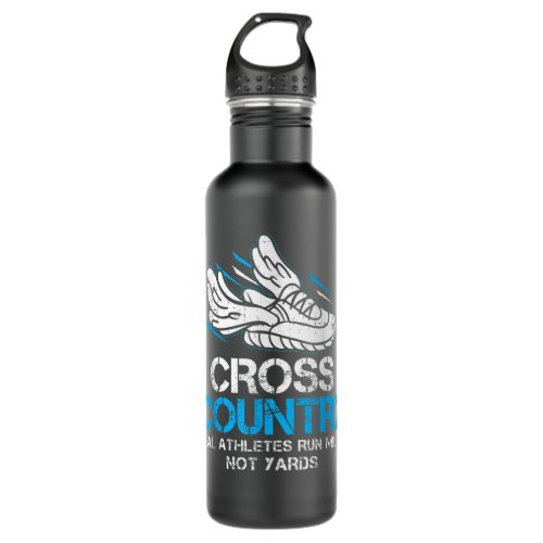 Cross Country Real Athletes Run Miles Jogging Card Stainless Steel Water Bottle