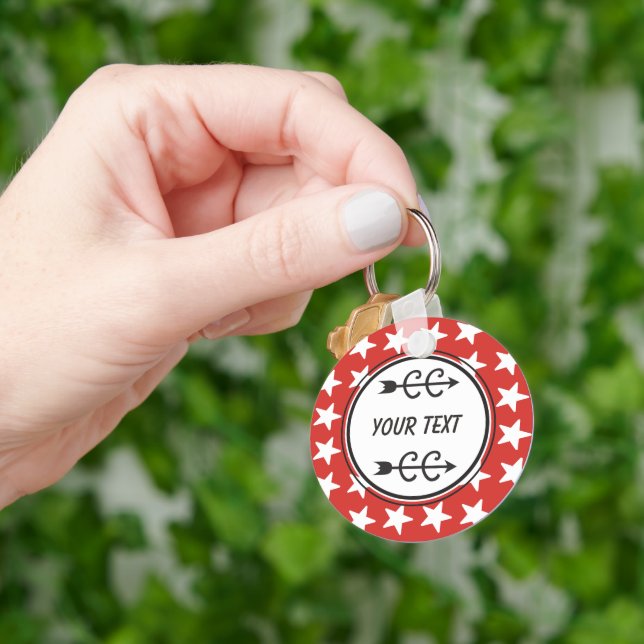 Cross Country RED - Runner Themed Personalized Keychain (Hand)