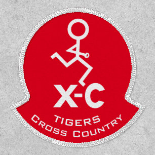 Cross Country Red White XC Runner Choose Backing Patch