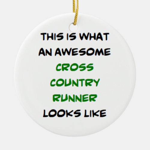 cross country runner awesome ceramic ornament