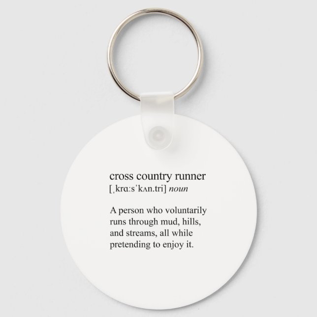 Cross Country Runner Definition, Xc Running  Keychain (Front)
