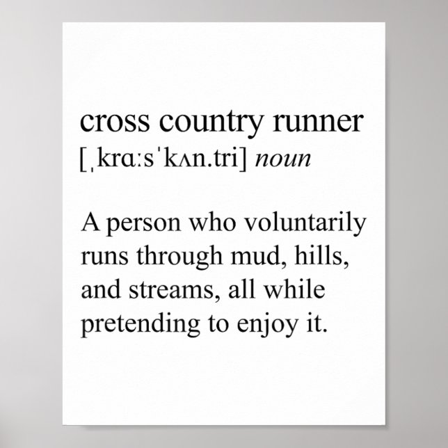 Cross Country Runner Definition, Xc Running  Poster (Front)