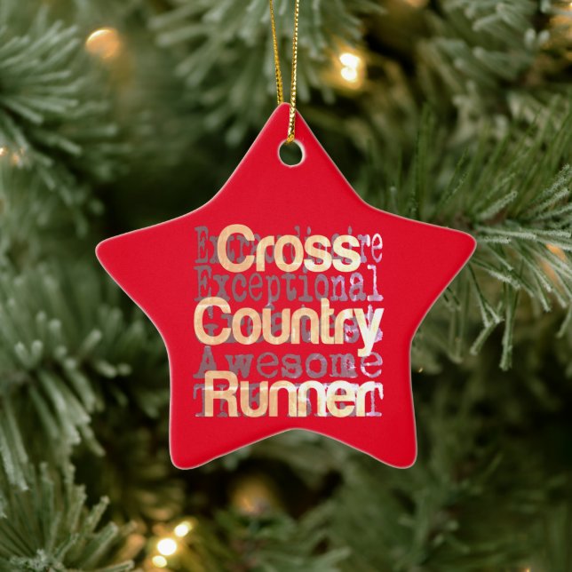 Cross Country Runner Extraordinaire Ceramic Ornament (Tree)