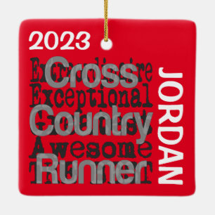 Cross Country Runner Extraordinaire CUSTOM Ceramic Ornament