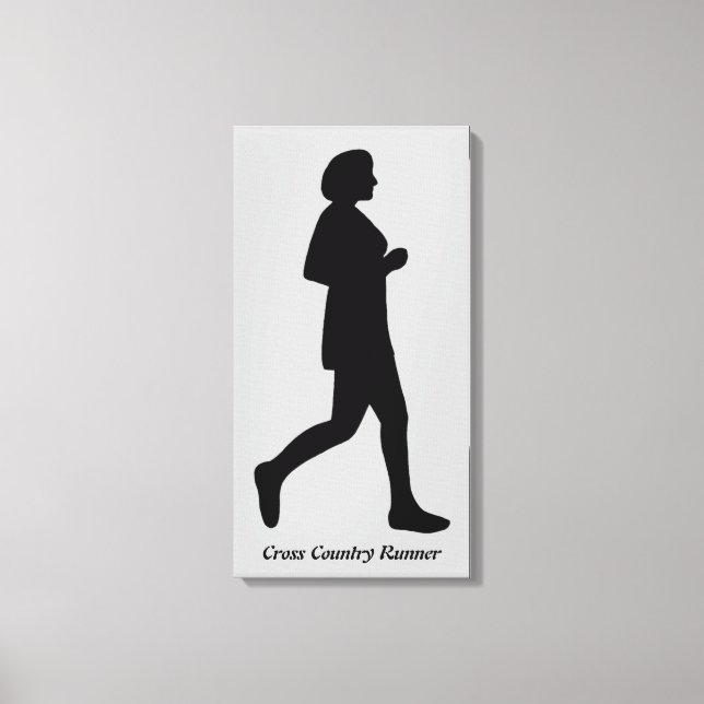 Cross Country Runner Female Silhouette Canvas (Front)