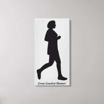 Cross Country Runner Female Silhouette Canvas by Cherylsart at Zazzle