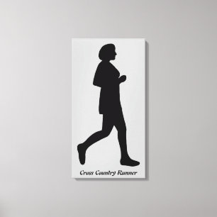 Cross Country Runner Female Silhouette Canvas Print